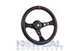 Deep Dish Steering Wheel Black W Red Stitch