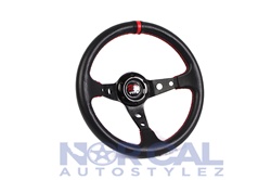 Deep Dish Steering Wheel Black W Red Stitch