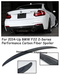 14-Up BMW F22 2-Series Performance Style Carbon Rear Trunk Spoiler Wing Lip