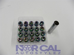 Open End Muteki Tuner Style Lug Nuts Neo Chrome