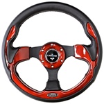 Nrg 320Mm Sport Leather Steering Wheel With Red Inserts