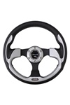 Nrg 320Mm Sport Leather Steering Wheel With Silver Inserts