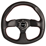 Nrg 320Mm Sport Leather Steering Wheel Oval With Red Stitching