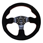 Nrg 320Mm Sport Suede Steering Wheel With Red Stitch