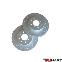 Truhart Front Brake Rotors (Cross-Drilled, Slotted, Cryo Coated) For 90-00 Ex/Si Civic / 94-01 Integra / 07-12 Fit