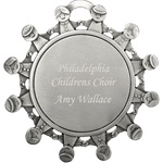 Engraved Children All Around Pewter Ornament