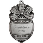 Engravable Pewter Ornate Christmas Ornament