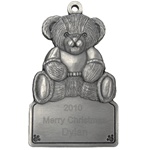 Teddy Bear Engraved Pewter Ornament