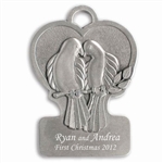 Engravable Doves Pewter Ornament