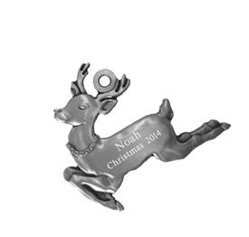 Personalized Pewter Reindeer Ornament