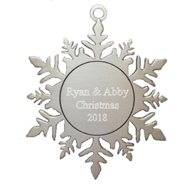 Custom Pewter Snowflake Ornament