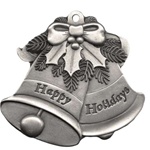 Engravable Holiday Bell Pewter Christmas Ornament