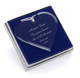 Glass Heart Engraved Ornament