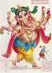 2049S<br><br> The Dancing Ganesh Poster on Cardboard - 15"x20"