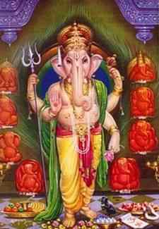 2051S<br><br> Ganesh Blessing Poster on Cardboard - 15"x20"