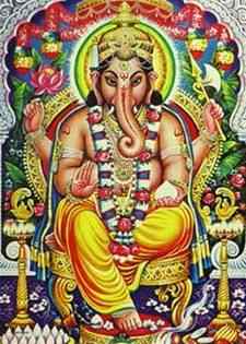 2061S<br><br> Ganesh Blessing Poster on Cardboard - 15"x20"