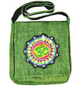 Wholesale Green Om Symbol Hemp Shoulder Bag