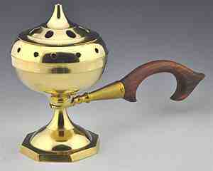 Wholesale Brass Censer Burner w/ Handle - 7" Height