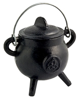 <!CAL13>CAL13<br><br>Triquetra Cast Iron Cauldron with Lid