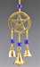 CLB23<br><br> 4 Pieces Pentacle Brass Chime with Beads-  9"L