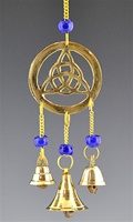 CLB24<br><br> 4 Pieces Triquetra Brass Chime with Beads - 9"L