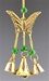 CLB26<br><br> 4 Pieces Butterfly Brass Chime with Beads -  9"L