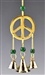 CLB28<br><br>  4 Pieces Peace Sign Brass Chime with beads - 9"L