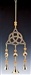 CLB52<br><br> 4 Pieces Triquetra Brass Chime with Beads - 12"L