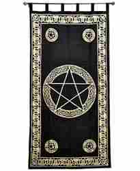 Wholesale Curtain - Gold Print Pentacle Curtain