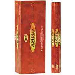 Wholesale Hem Amber Incense - 20 Sticks Hex Pack