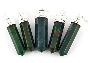 Wholesale Bloodstone Pencil Point Pendant