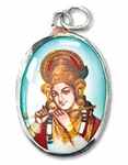 PDT22<br><br> 2 Pieces Lord Krishna Enamel Pendant - 0.75"x1.25"