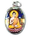 PDT25<br><br>  2 Pieces Lord Buddha Enamel Pendant - 0.75"x1.25"