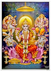 Wholesale Laxmi, Ganesh & Saraswati Art Poster