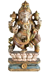 Wooden Lord Ganesh Statue