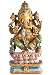 Wooden Lord Ganesh Statue