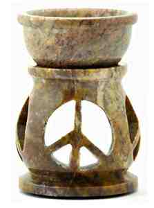 Stone Carved Peace Sign Aroma Lamp