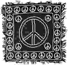 Wholesale Gold Print Peace Sign Scarves/Altar Cloth