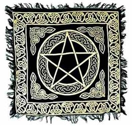 Wholesale Gold Print Pentacle Scarves/Altar Cloth