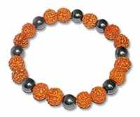 SMA51<br><br> RUDRAKSHA BEAD W/MAGNET STRETCH BRACELET