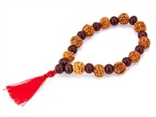 Wholesale Rudraksha + Red Sandalwood Stretch Bracelet