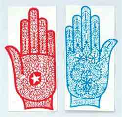 STE03<br><br> 12 Pieces Henna Tattoo Stencil Hand - 3.5"x8"