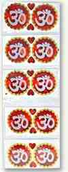 Om Symbol Red, Silver and Gold Stickers