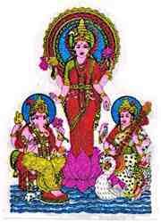 Laxmi, Saraswati and Ganesh Sticker