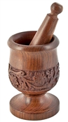 Wholesale Wood Hand Carved Mortar & Pestle