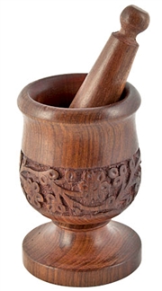 Wholesale Wood Hand Carved Mortar & Pestle