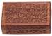 <!WBX08>Floral Carved Wooden Box - 5"x8"