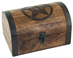 <!WBX92>Pentacle Wooden Chest - 6" x 4" x 4"