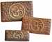 <!WBX93>Om Symbol Carved Wood Box 8"L, 6.5"L, 5.5"L (Set of 3)