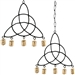 WCH58<br><br> 4 Pieces Triquetra Chime with Bells - 9"W, 16'H